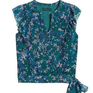 Banana Republic Floral Ruffle Blouse S NWOT